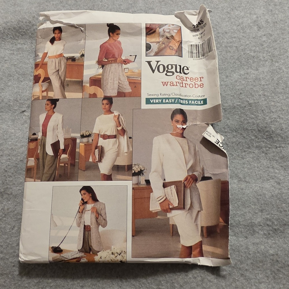 Vogue 2245 MIsses Jacket Dress Top Shorts Pants Pattern Sz 6-10